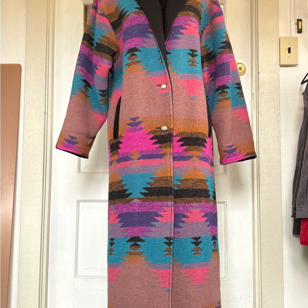 Pioneer Wear Aztec Print Wool Blend Jacket Women’s Medium USA Made